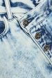 Blue Acid Wash Straight Leg Jeans With Stepped Waistband Discount