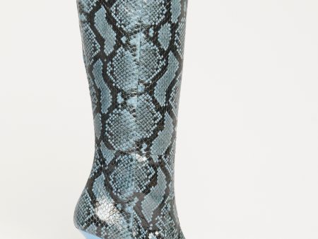 Blue Snakeskin Iva Preowned Boot Discount