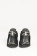 Black Suede Preowned Bow Peep-Toe Mules Online Hot Sale