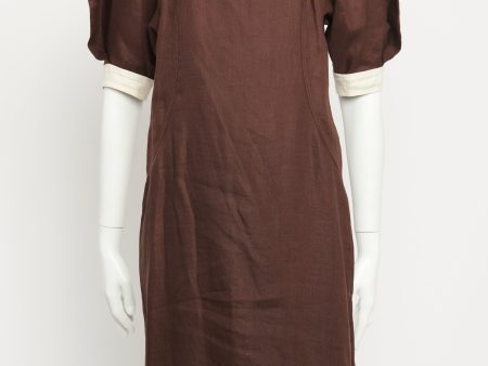 1970 s Brown Linen Preowned 365 Midi Dress Online