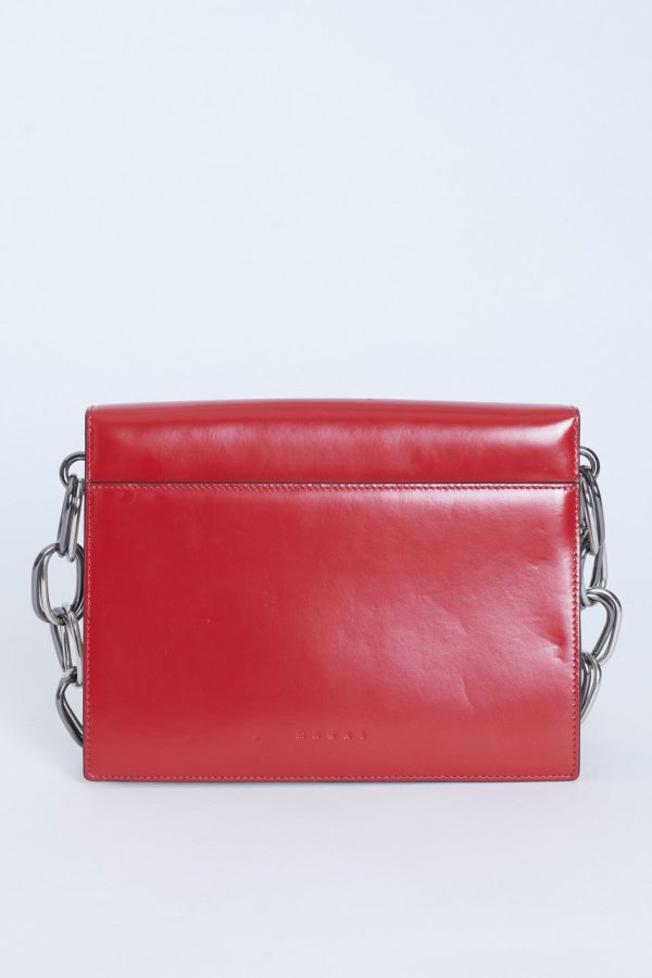 Red And Cream Leather Caddy Preowned Shoulder Bag For Sale