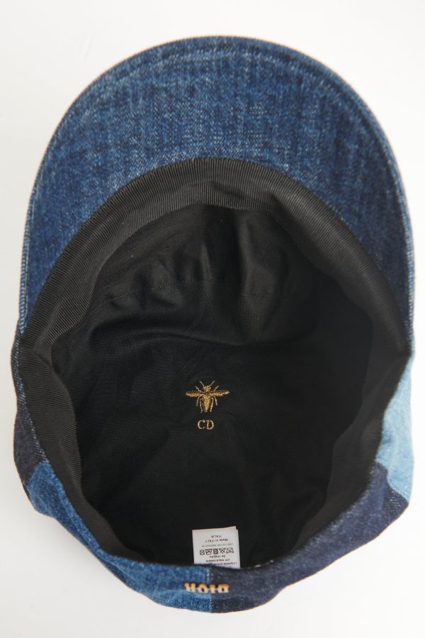 2018 Blue Denim Preowned Patchwork Baker Boy Cap Fashion