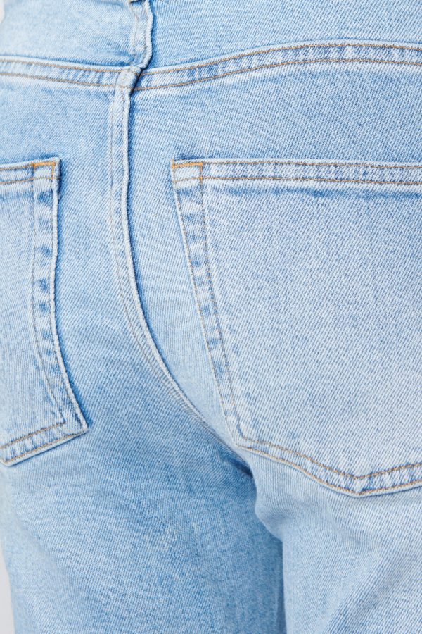 Light Washed Blue Denim Cropped Trousers Sale