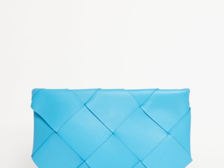 Blue Swimmi Lambskin Preowned Intrecciato Pouch Clutch Bag Online