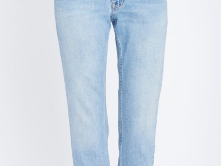 Light Washed Blue Denim Cropped Trousers Sale