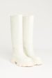 White Leather Tubular Preowned Lug Boots For Discount