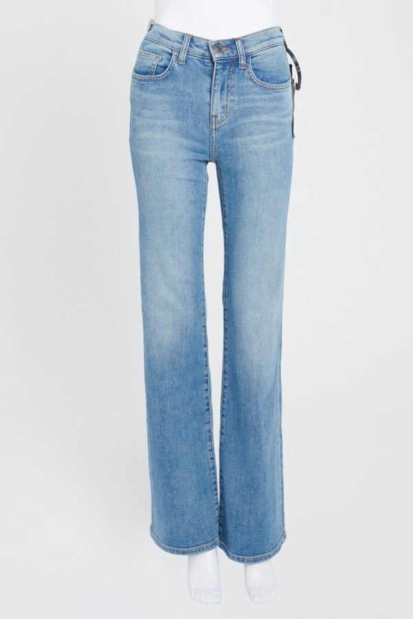 Faded Mid-Blue Jarvis Flared Jeans Online