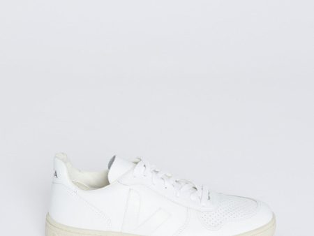 White Leather Preowned Trainers with Beige Sole Sale