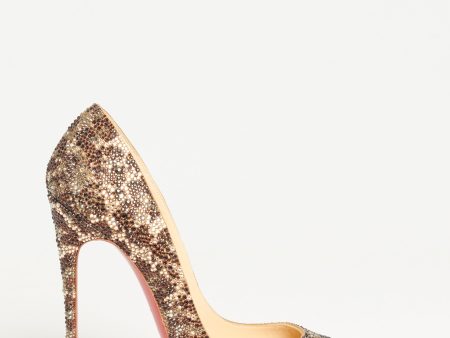 Brown Leather Preowned Leopard Strass So Kate 120 Pumps For Sale