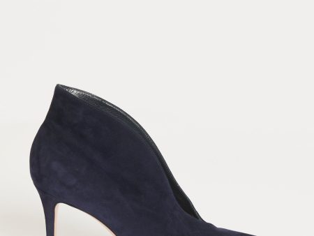 Navy Suede Preowned Vania Ankle Boots Fashion