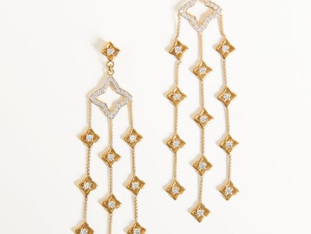 18K Yellow Gold Preowned Quatrefoil Chain earrings Cheap