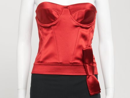 2000 s Red Satin Preowned Bustier Top on Sale