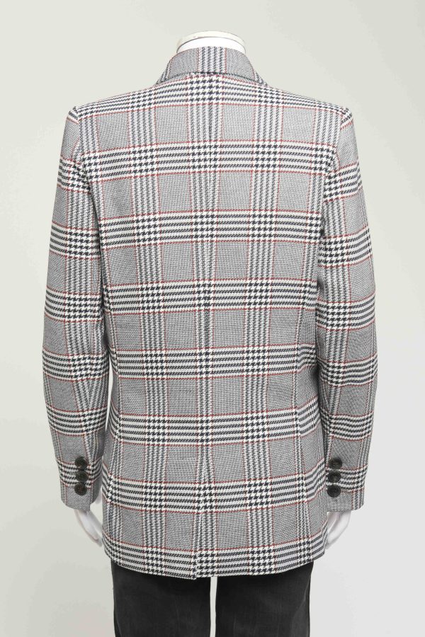 Multicoloured Houndstooth Polyester Blend Preowned Madeline Plaid Blazer For Sale