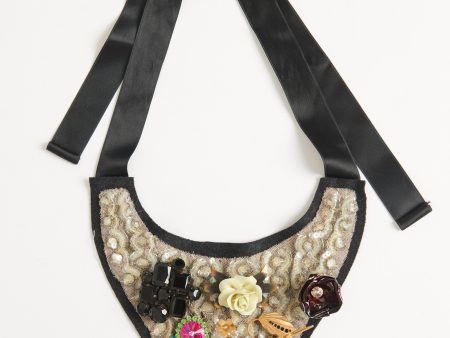 2009 Black Embellished Preowned Bib Necklace Online