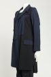 Navy and Black Double Breasted Preowned Coat Hot on Sale