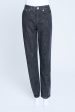 Black Washed Denim Straight Leg Jeans (XS) Online Sale