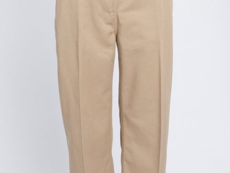 Camel Pleated Three-Quarter Length Trousers Online now