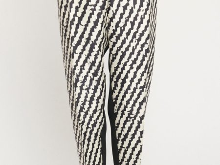 Black and White Abstract Tapered Trousers Fashion