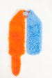 2011 Orange & Blue Faux Fur Preowned Colour Block Scarf Online