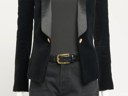 Black Velvet Shawl Lapel Preowned Blazer For Sale