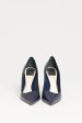 2013 Blue Cracked Patent Leather Preowned Songe Pumps Cheap