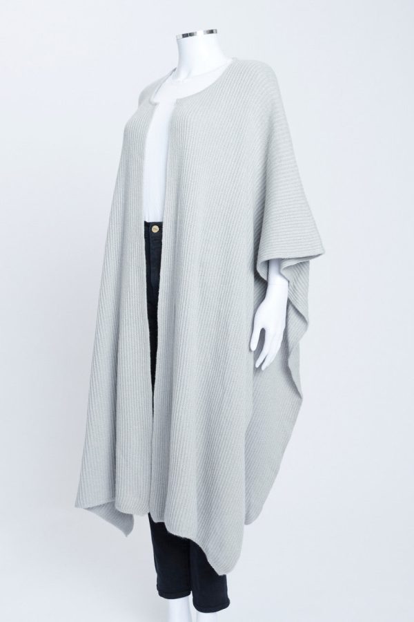 Pale Grey Cashmere Preowned Poncho on Sale